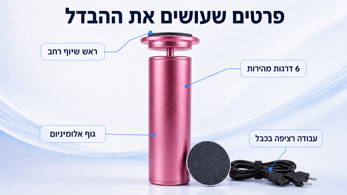 SoftStep™ – משייף חשמלי להסרת עור יבש מכפות הרגליים